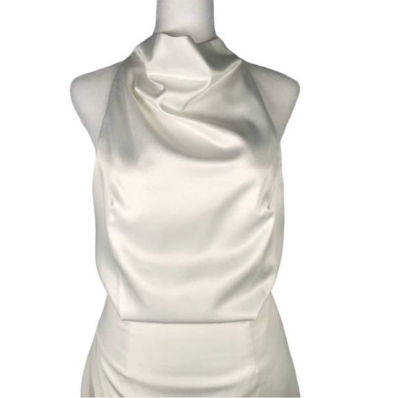 NEW NWT Elliatt Camo Asymmetric Satin Cocktail Mini
Dress S Halter High Neck - Picture 6 of 12